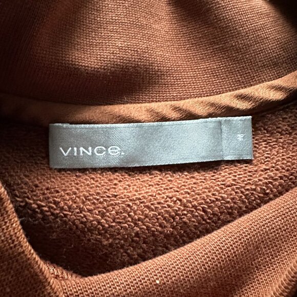 $195 Vince Women's Brown Crewneck Pullover Sweater Size M drawcord hem - Picture 9 of 12